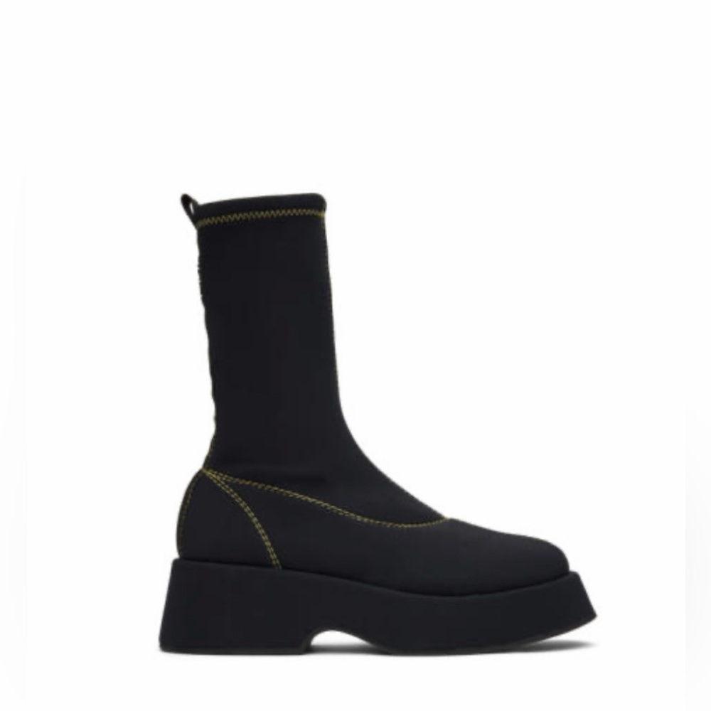 NWT **GANNI** Retro Black Platform Sock Boots